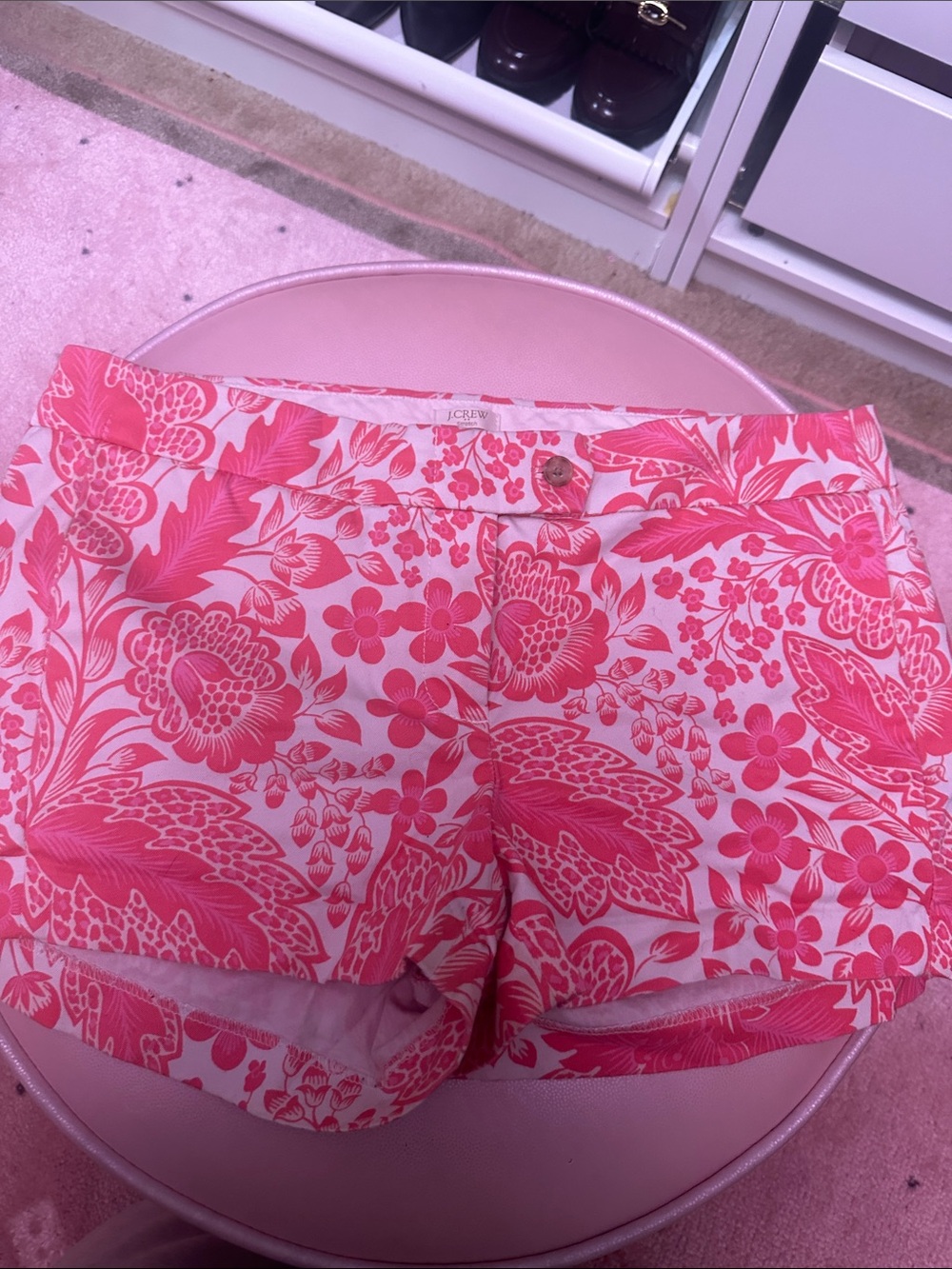J. Crew Pink Floral Cotton Shorts
